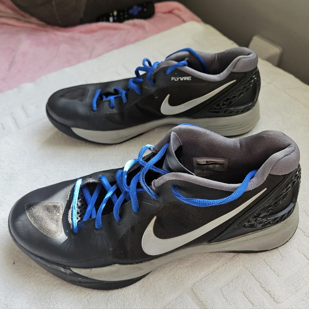 Nike hyperspike flywire athletic shoes Sneakers Womens 11.5 black blue silver - Picture 6 of 10